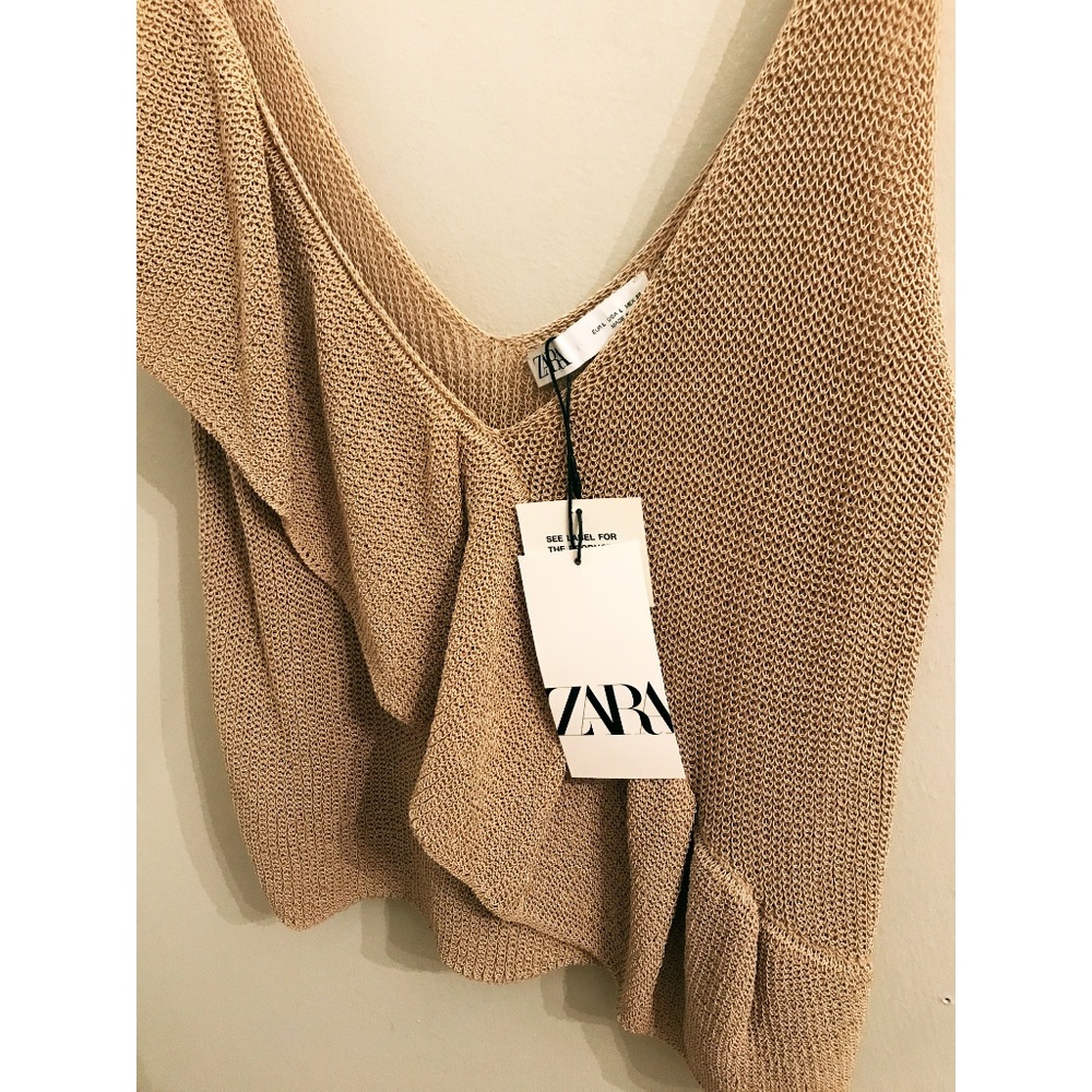 NWT Zara Ruffled Knit Tank - Picture 4 of 4